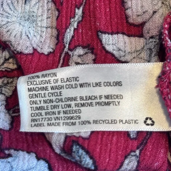 Knox Rose Red Floral Boho Midi Dress Size L | V-Neck Tiered Cottagecore - Picture 13 of 13